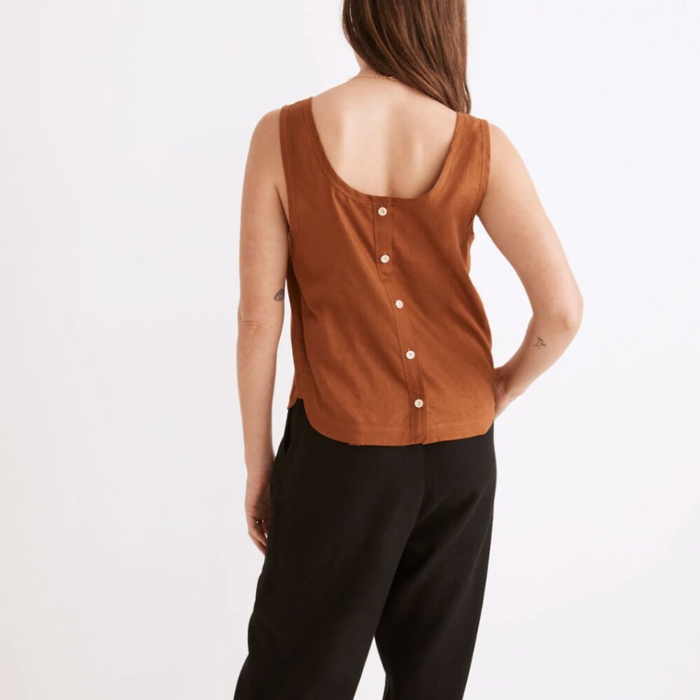 Madewell Women’s Scoop Neck Tank Top in Rust - Picture 2 of 7